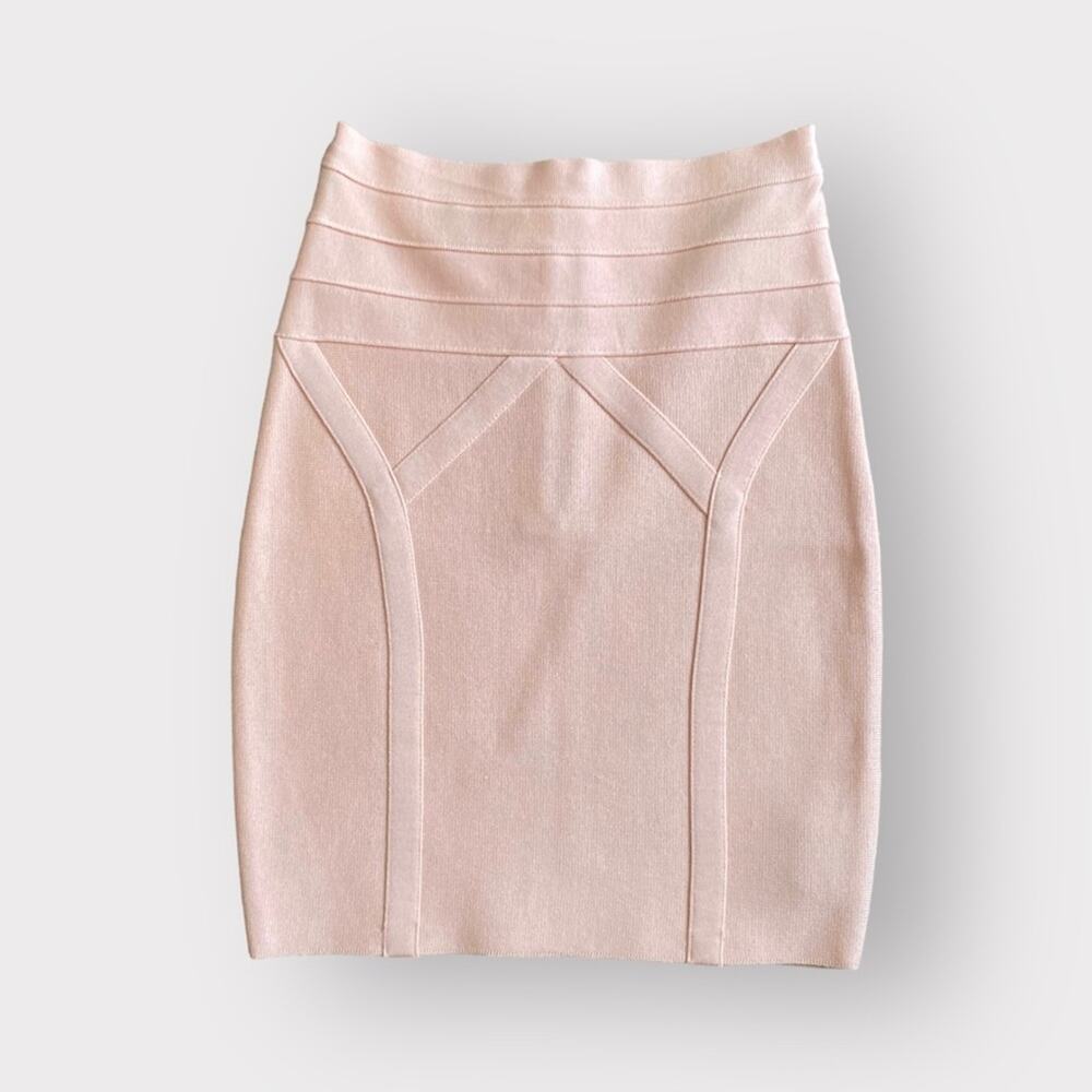Bebe Bandage Mini Skirt Pink XS